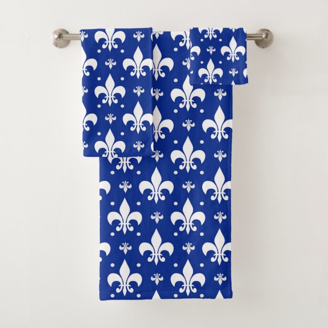 Arrière - plan bleu Fleur-de-lis Motif Design (En situation)