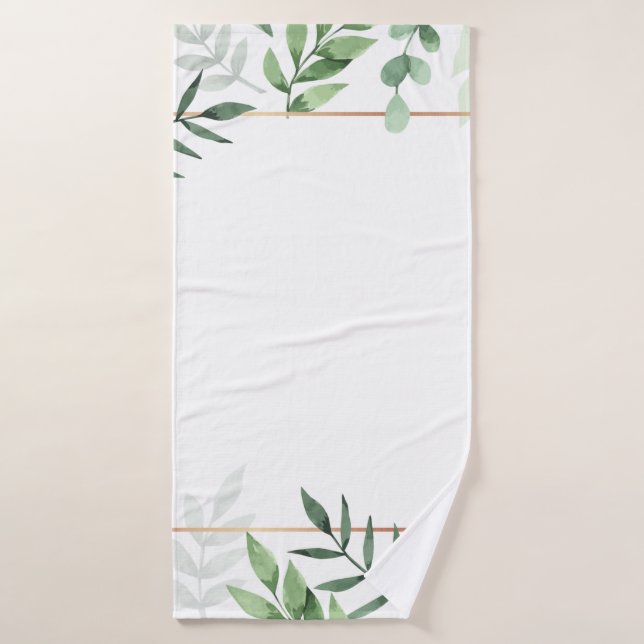 Arrière - plan d'aquarelle feuille du cadre (Serviette de bain)