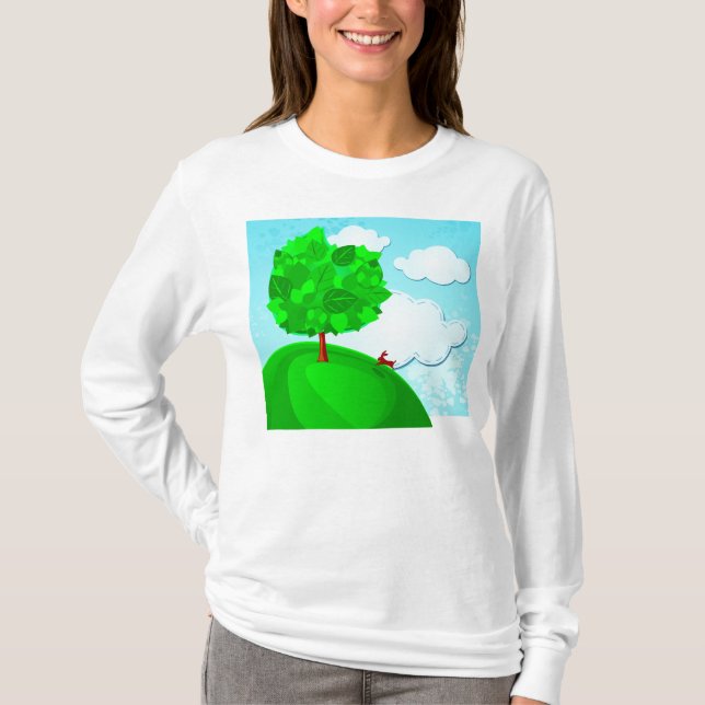 Arrière - plan d'arbre, t-shirt (Devant)