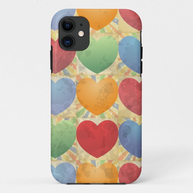 Arrière - plan de coeur, coque iphone (Dos)