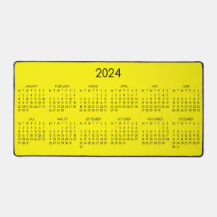 arrière - plan de couleur jaune du calendrier 2024