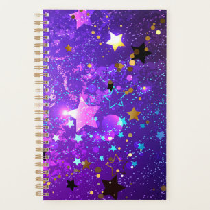Arrière - plan de feuille violet avec étoiles