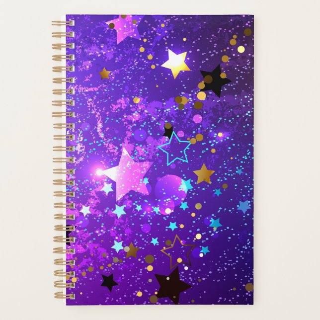 Arrière - plan de feuille violet avec étoiles (Devant)