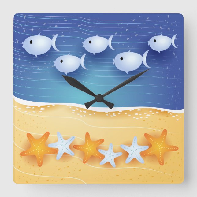 Arrière - plan de plage, horloge murale (Recto)