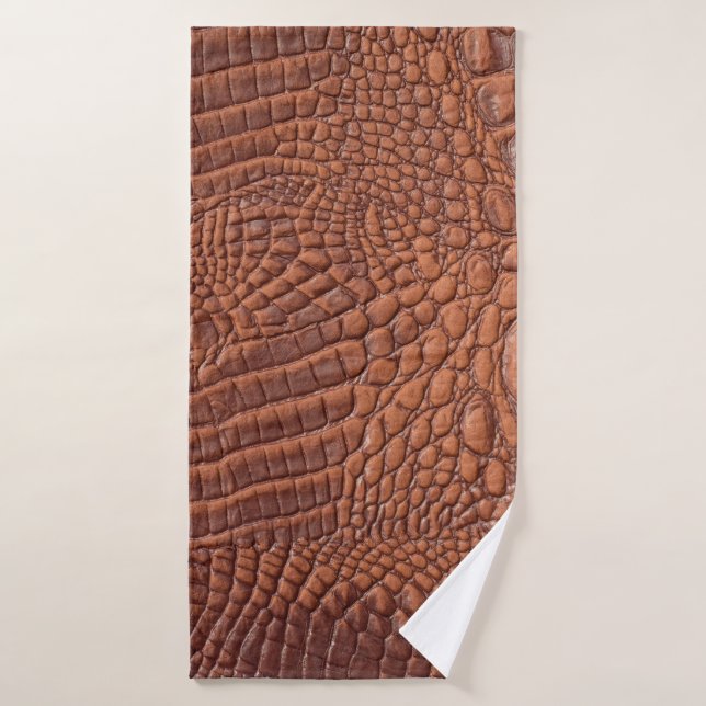 Arrière-plan de texture en cuir Brown, fond, abstr (Serviette de bain)