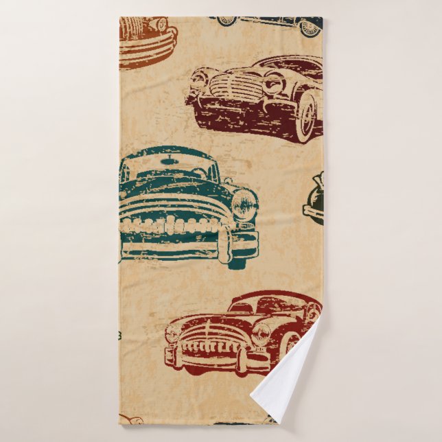 Arrière - plan de voiture vintage sans couture. (Serviette de bain)