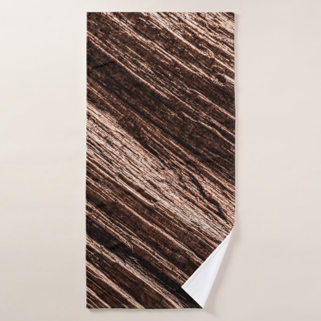 Arrière - plan en bois vieilli, marron ancien. (Serviette de bain)