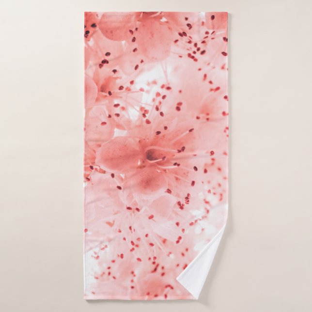 Arrière-plan fleuri Abstrait de fleurs roses (Serviette de bain)
