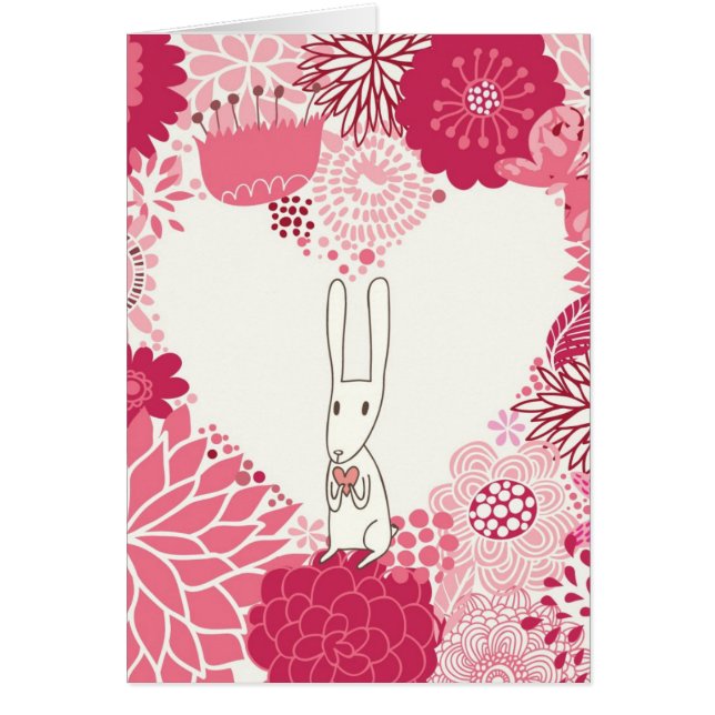 Arrière - plan floral romantique avec le lapin (Devant)