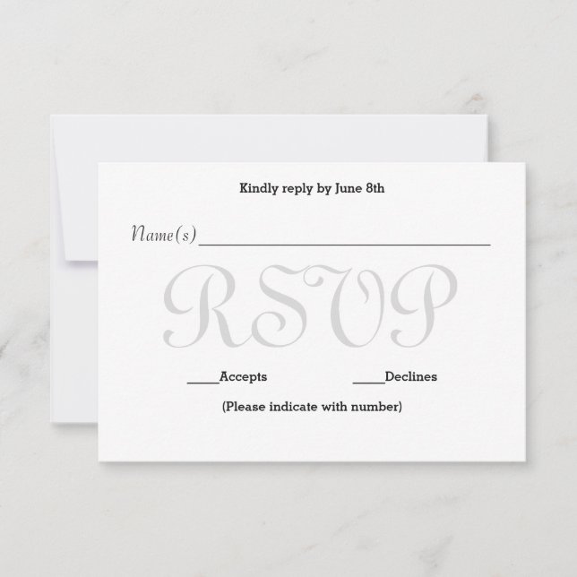 Arrière - plan Grey Typo - Carte de réponse à la r (Devant)