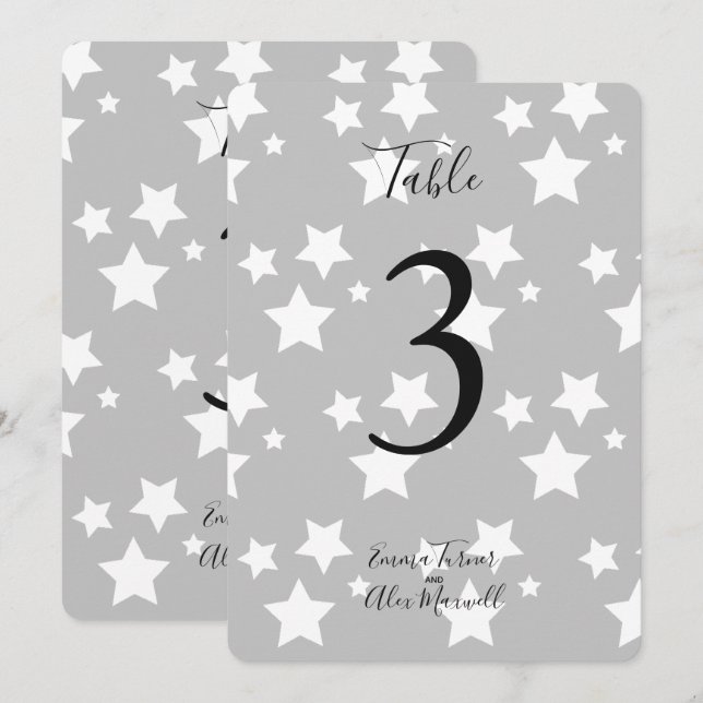 Arrière - plan Gris aux étoiles blanches | Cartes  (Devant / Derrière)