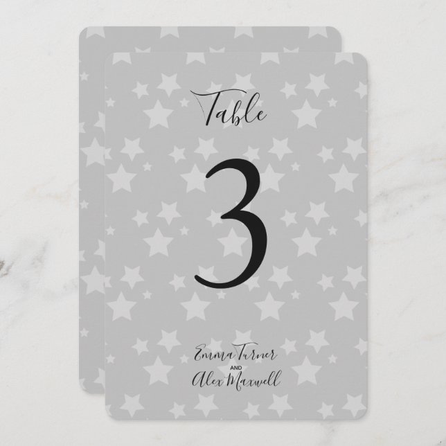 Arrière - plan Gris étoiles | Cartes de numéro de  (Devant / Derrière)