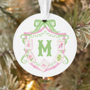 Arrière-plan monogramme à arc rose et vert aquarel