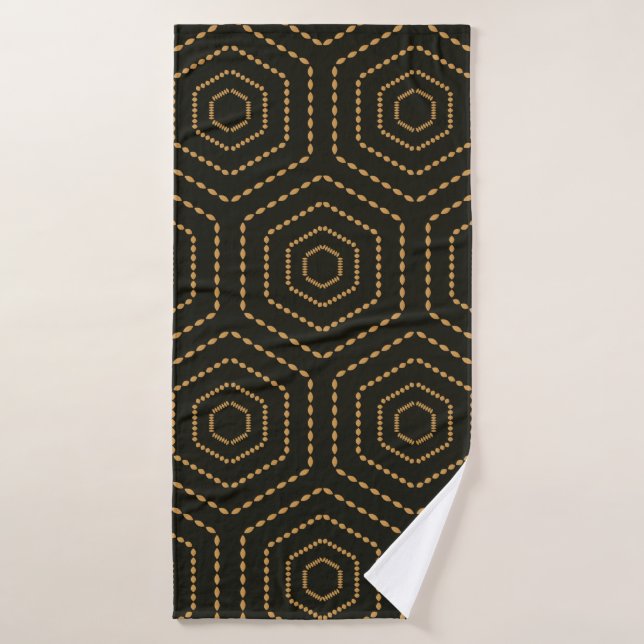 Arrière - plan motif doré sans couture de style ja (Serviette de bain)