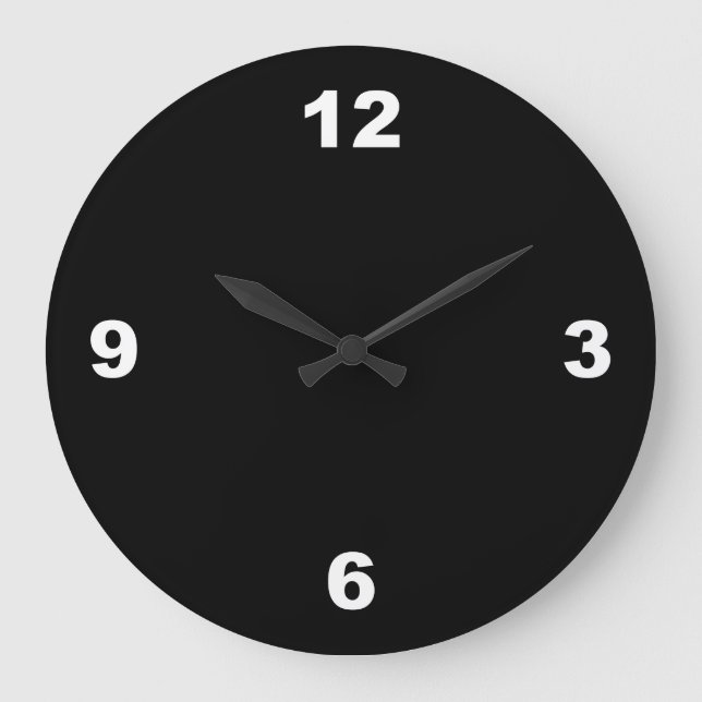 Arrière - plan noir grand blanc chiffres horloge m (Recto)