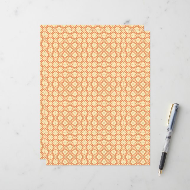 arrière - plan orange et blanc avec petits carrés (Devant/Arrière en situation)