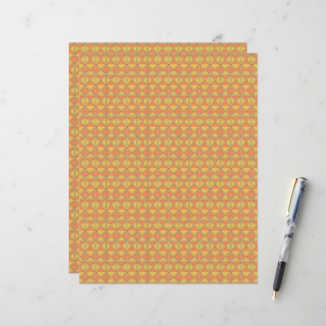 arrière - plan orange et jaune avec motif (Devant/Arrière en situation)