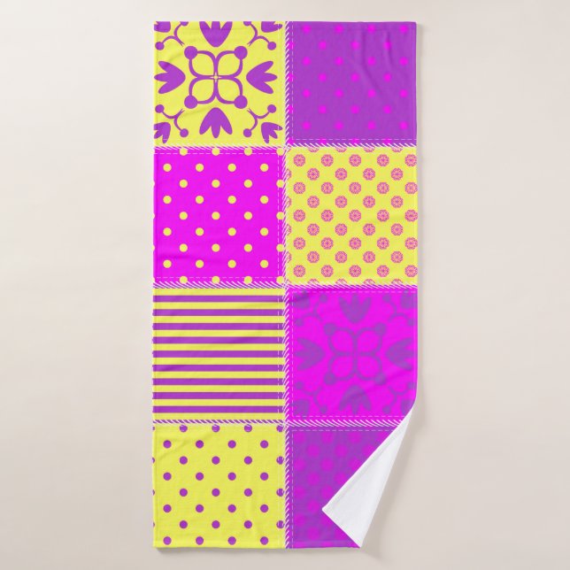 arrière - plan patchwork avec différents art motif (Serviette de bain)