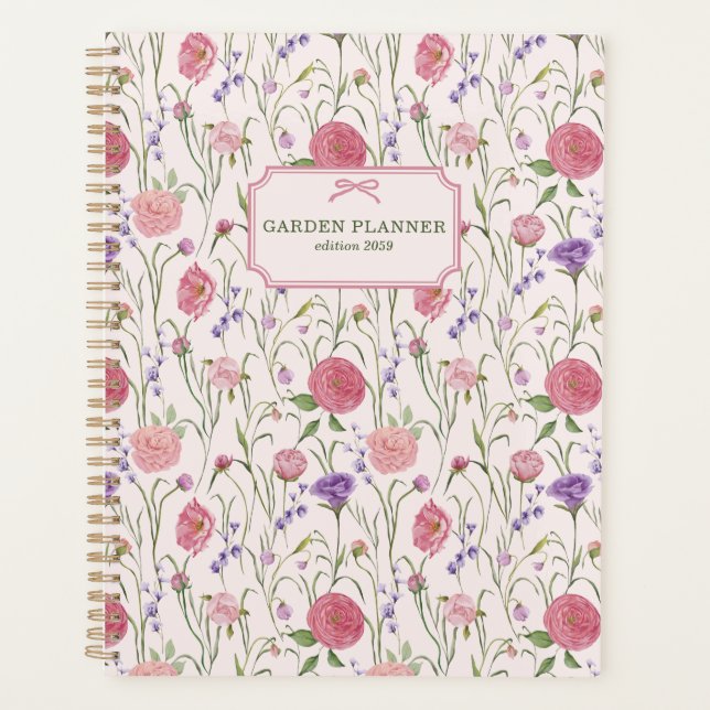 Arrière - plan rose clair, prairie, jardin fleuri (Devant)