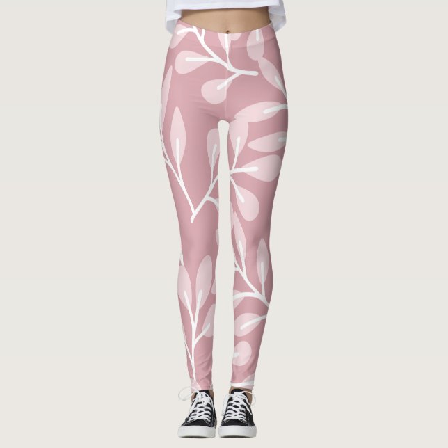 Arrière - plan rose, Leggings floraux (Devant)
