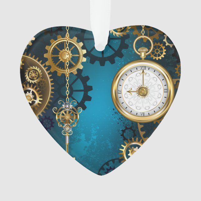 Arrière - plan turquoise à vapeur avec engrenages (devant)