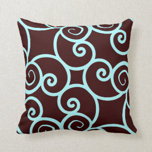 arrière - plan turquoise et coussin motif abstrait