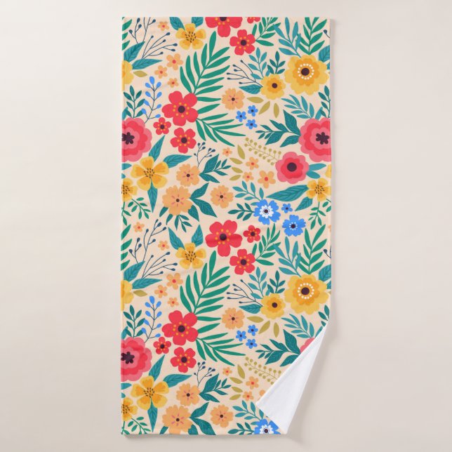 Arrière - plan vintage fleuri. Patch vintage trans (Serviette de bain)