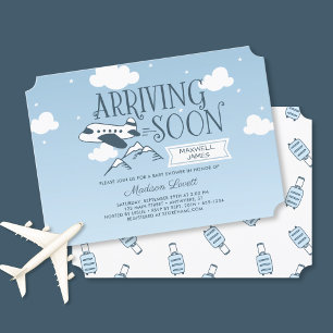 Arrivée bientôt Baby shower d'avion Invitation