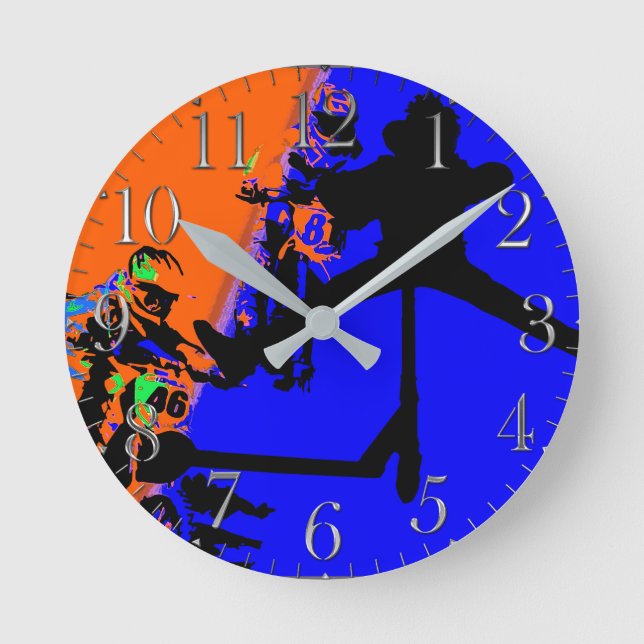 Arrivée - Horloge ronde Motox et Scooter (Recto)