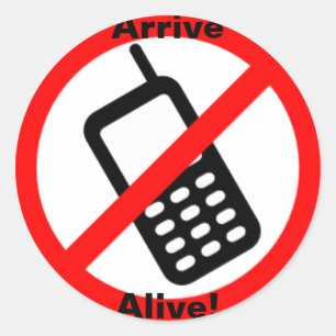 Arrivez vivant ! Grand autocollant rond