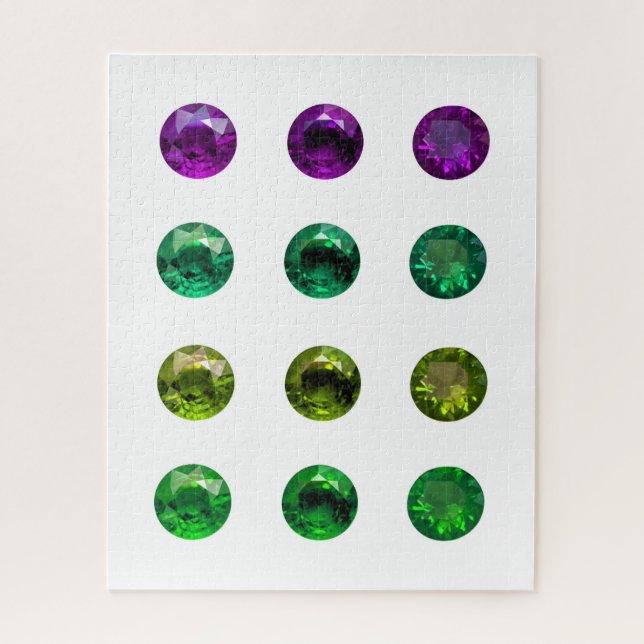 Arrondi brillant couleur violet vert Gems Puzzle (Vertical)