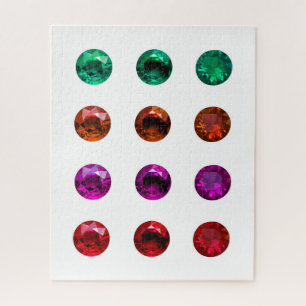 Arrondi brillant de pierres de couleur Puzzle