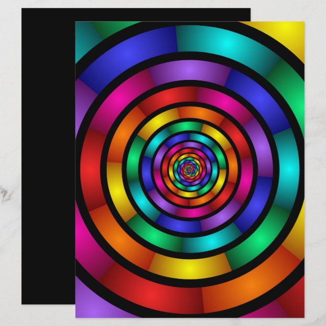 Arrondi et psychédélique coloré Art moderne fracta (Devant / Derrière)