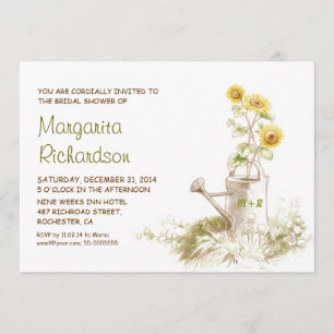 Arrosage avec tournesol invitations de douche nupt