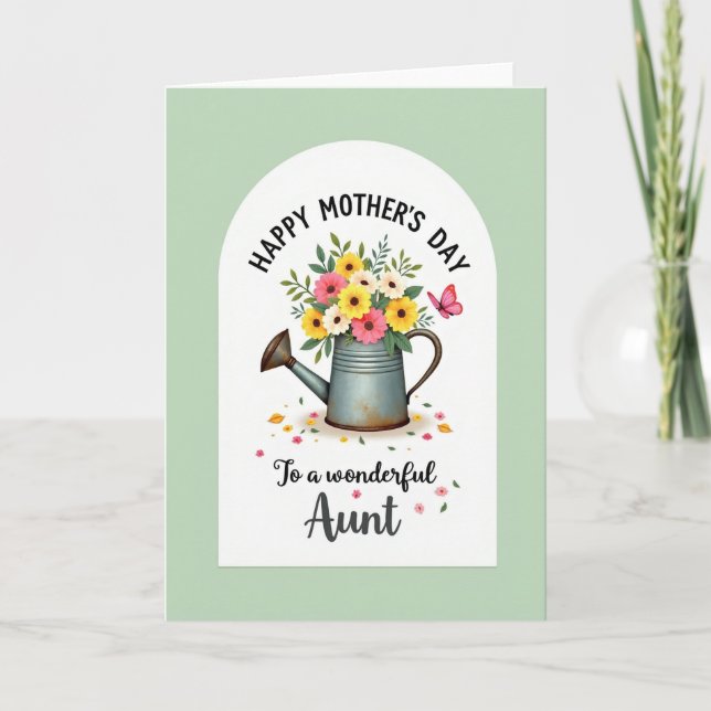 Arrosoir Rustique Carte pour les Mamans (Devant)