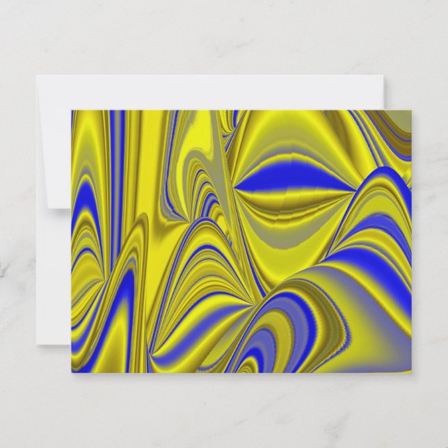 Art abstrait 3D arc-en-ciel en or jaune bleu (Devant)