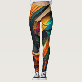 Art Abstrait belle fleur Leggings