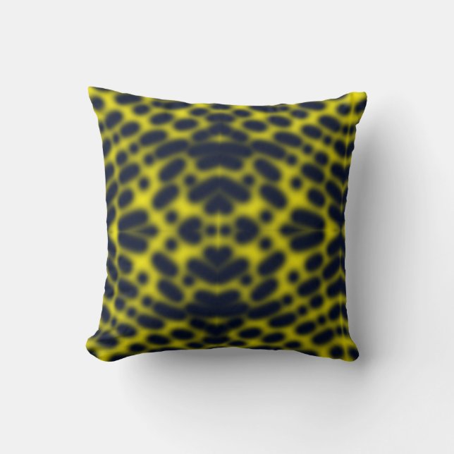 Art Abstrait Blue Kaleidoscope Coussin Cushion (Recto)
