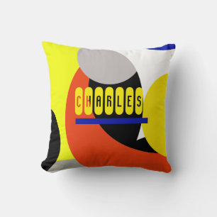 Art Abstrait Charles Ajouter Votre Nom Coussin de 