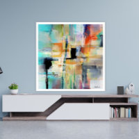 Art Abstrait Coloré Original Par Poster De Dushan