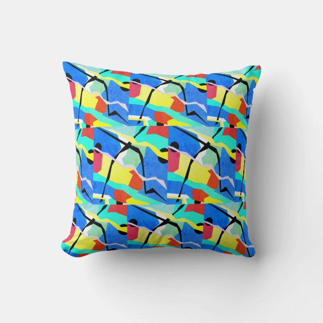 Art abstrait Coussin de couleurs pastel jeté oreil (Recto)