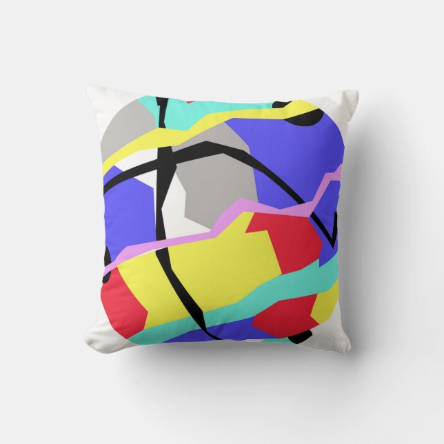 Art abstrait Coussin de jeté oreiller couleurs pas (Recto)