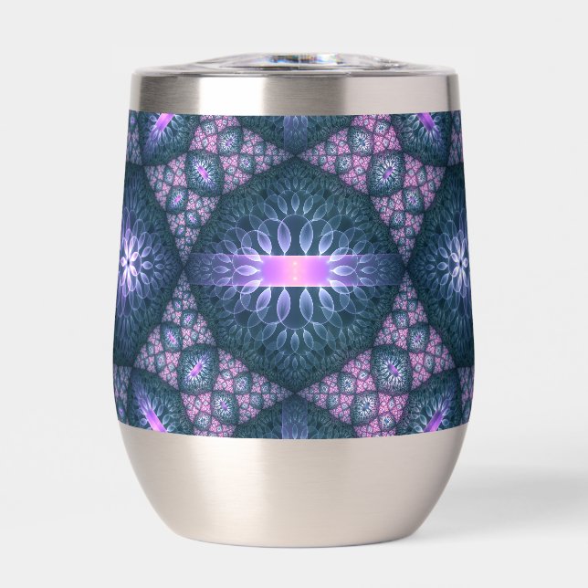 Art abstrait de fractale 3D motif bleu violet rose (Avant)