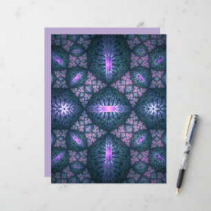 Art abstrait de motif fractal 3D bleu violet rose