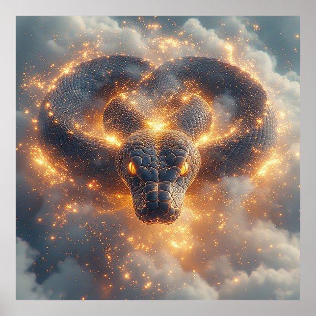 🔥 Art Abstrait de Serpent de Feu pour Décoration  (Devant)
