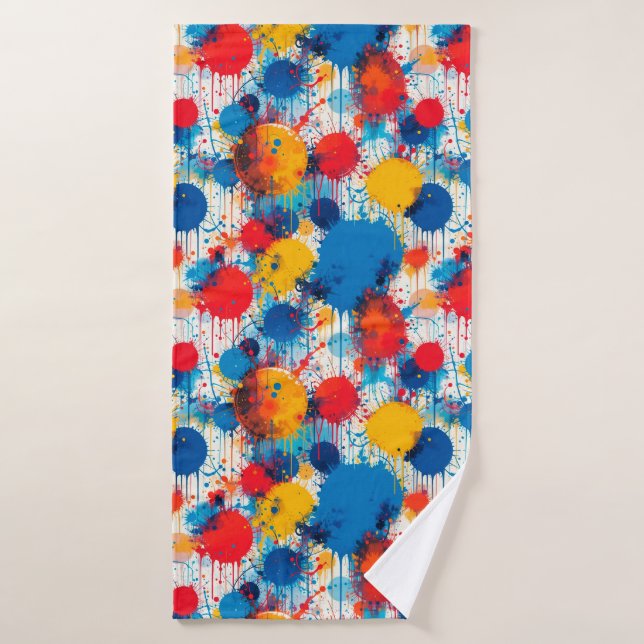 Art abstrait de taches colorées (Serviette de bain)