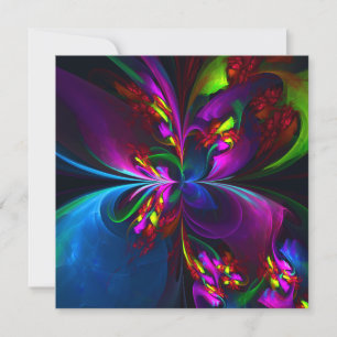 Art abstrait floral moderne motif rouge bleu #15