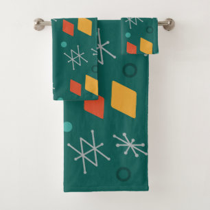 Art Abstrait géométrique des années 1950 Turquoise