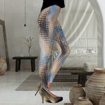 Art Abstrait Gris Bleu Motif Leggings<br><div class="desc">Légendes élégantes avec un design industriel abstrait avec des points en bleu,  gris et beige</div>
