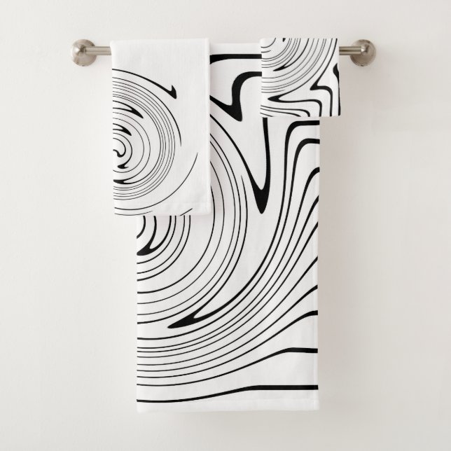 Art Abstrait Noir Blanc Lignes Twirl Minimalisme (En situation)
